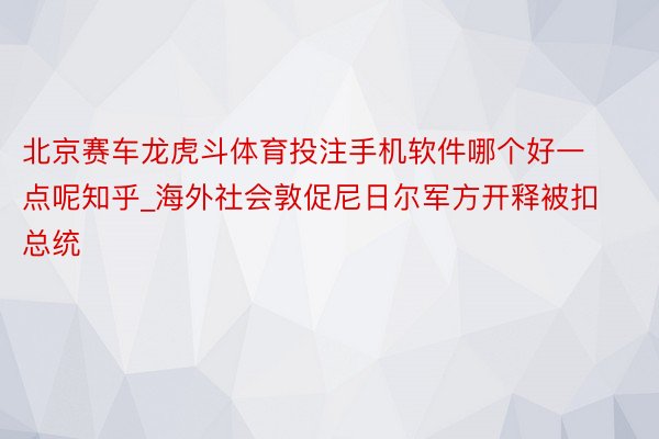 北京赛车龙虎斗体育投注手机软件哪个好一点呢知乎_海外社会敦促尼日尔军方开释被扣总统