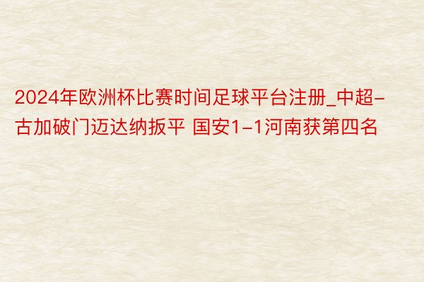 2024年欧洲杯比赛时间足球平台注册_中超-古加破门迈达纳扳